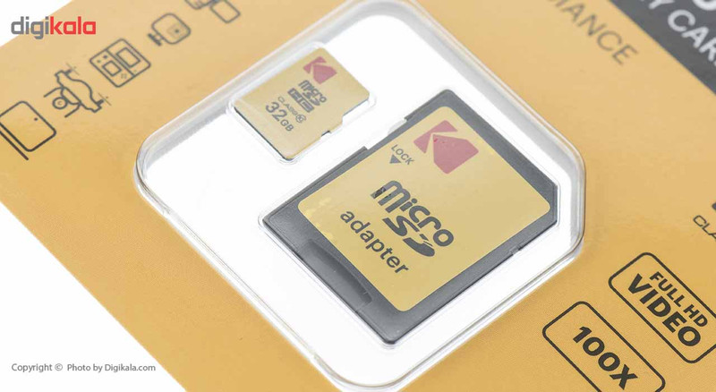 کارت حافظه microSDHC کداک مدل EXTRA PERFORMANCE کلاس 10 همراه با آداپتور ظرفیت 32 گیگابایت