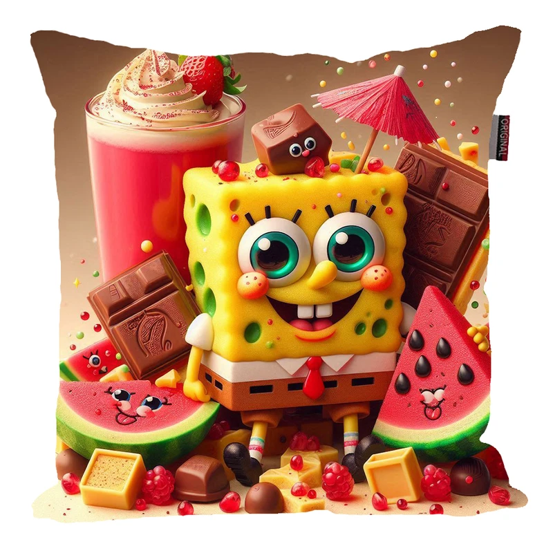 کوسن پاد آفرین مدل باب اسفنجی طرح شکلات کد 179