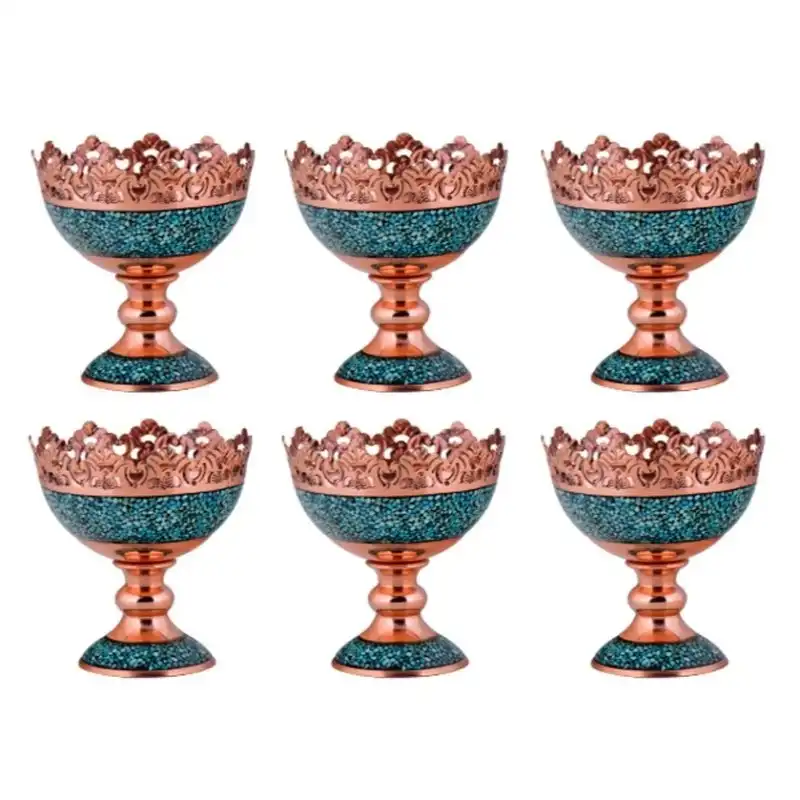 آجیل خوری فیروزه کوبی آقاجانی مدل F063 کد 13 بسته  6 عددی