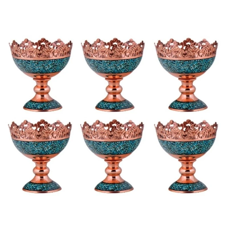 آجیل خوری فیروزه کوبی آقاجانی مدل F063 کد 13 بسته  6 عددی