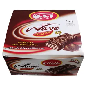 ویفر مغزدار با کرم کاکائو و روکش کاکائو آیدین - 15 گرم بسته 24 عددی