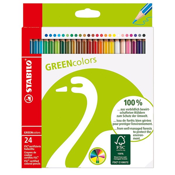 مداد رنگی استابیلو گرین کالرز 24 رنگ