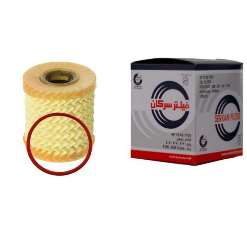 فیلتر روغن خودرو سرکان مدل 7793 به همراه فیلتر هوا و فیلتر بنزین مناسب برای پژو 207