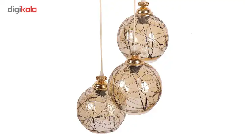 لوستر و چراغ آویز3 شعله سهیل مدل گلد 2