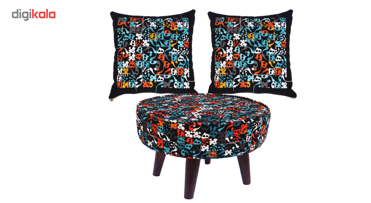 ست پاف و دوعدد کوسن 40 در 40 سانت  MH -P2