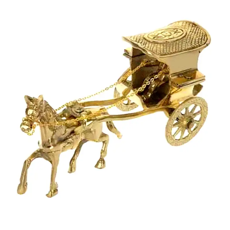 مجسمه برنجی مدل کالسکه تک اسب کد H-1098