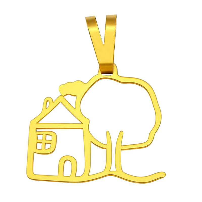 آویز گردنبند طلا 18 عیار زنانه گالری صادقی طرح خونه