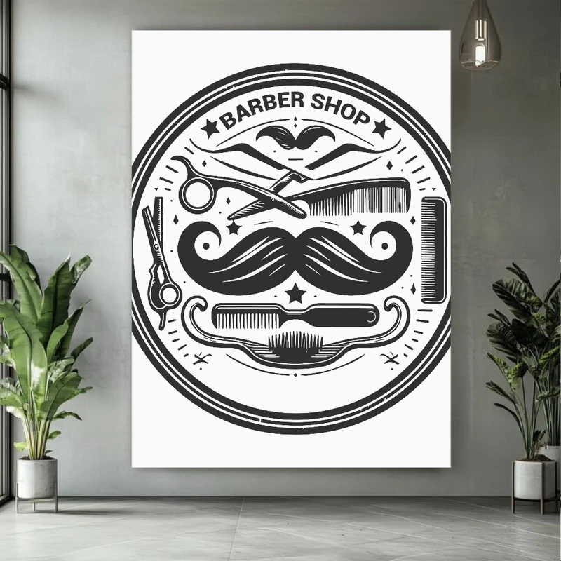 پوستر طرح مخمل آرایشگاه مردانه مدل ابزار آرایشگری کد PY273