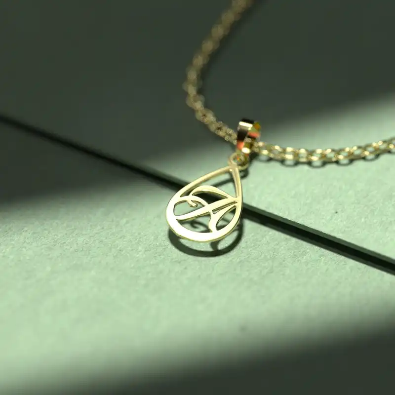 گردنبند طلا 18 عیار زنانه مدوپد مدل حرف A کد JJ2-1-1043