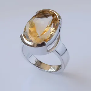 انگشتر نقره زنانه مدل سیترین  Australian R17