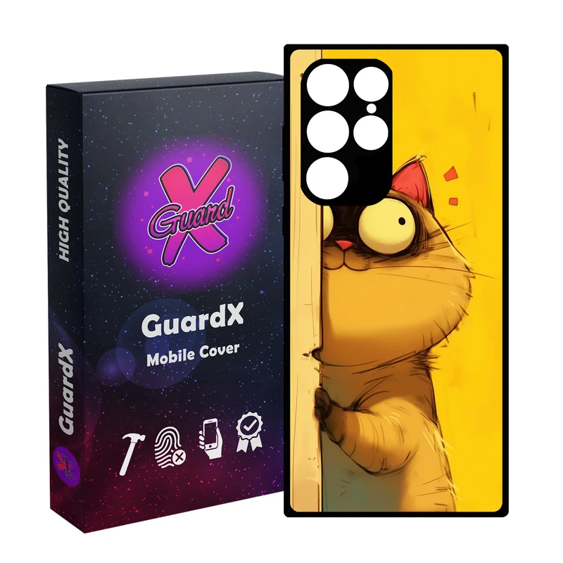 کاور گارد ایکس طرح Cat مدل  Glass10729 مناسب برای گوشی موبایل سامسونگ Galaxy S22 Ultra