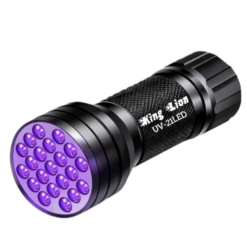 چراغ قوه دستی کینگ لاین مدل uv-21led با نور بنفش