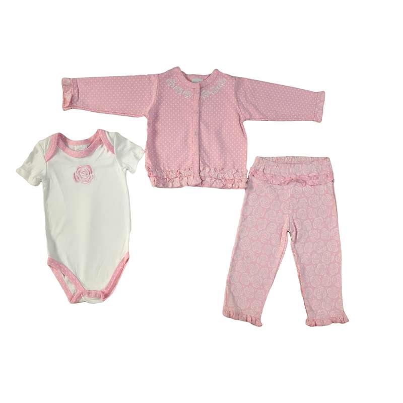 ست 3 تکه لباس نوزادی دخترانه مدل K528