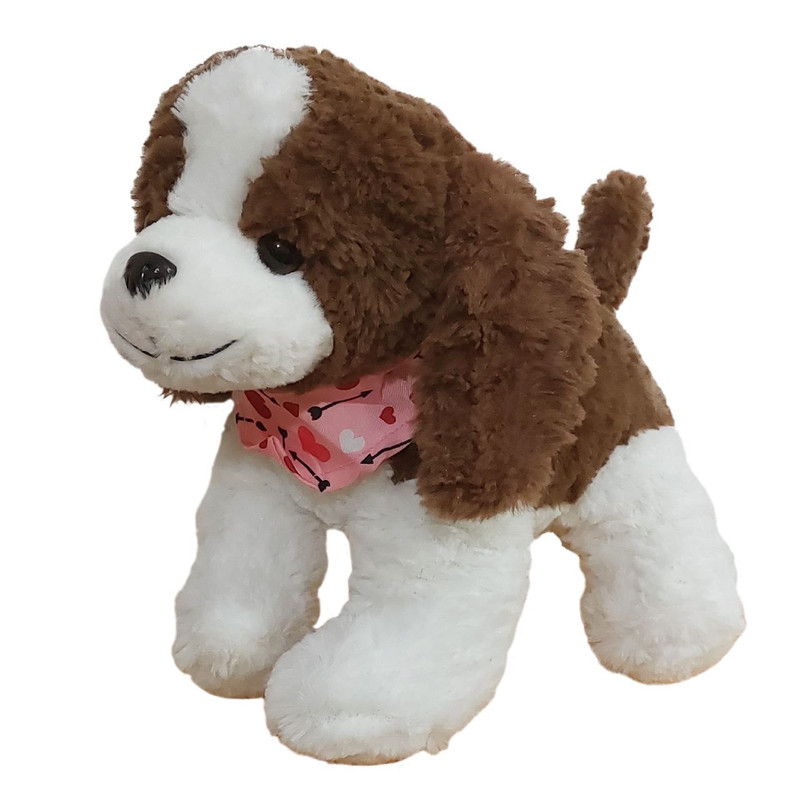 عروسک طرح سگ مدل Puppy with Scarf کد SZT5/342 طول 28 سانتی متر