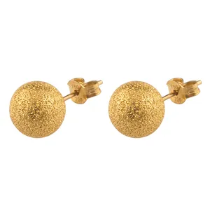 گوشواره طلا 18عیار گالری طلاچی مدل گوی طلایی