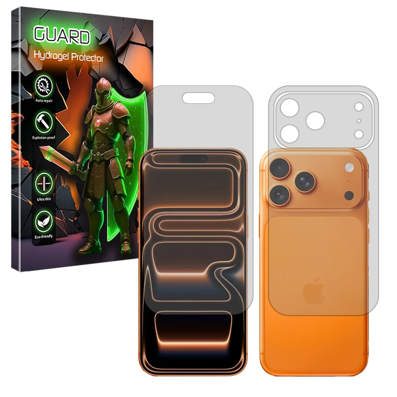 محافظ صفحه نمایش شفاف گارد مدل Tough مناسب برای گوشی موبایل اپل iPhone 17 Pro به همراه محافظ پشت گوشی