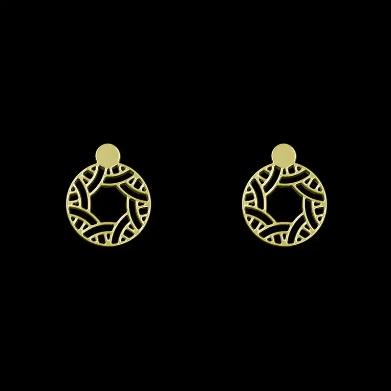 گوشواره طلا 18 عیار زنانه مدوپد مدل هندسی کد GA1-15210