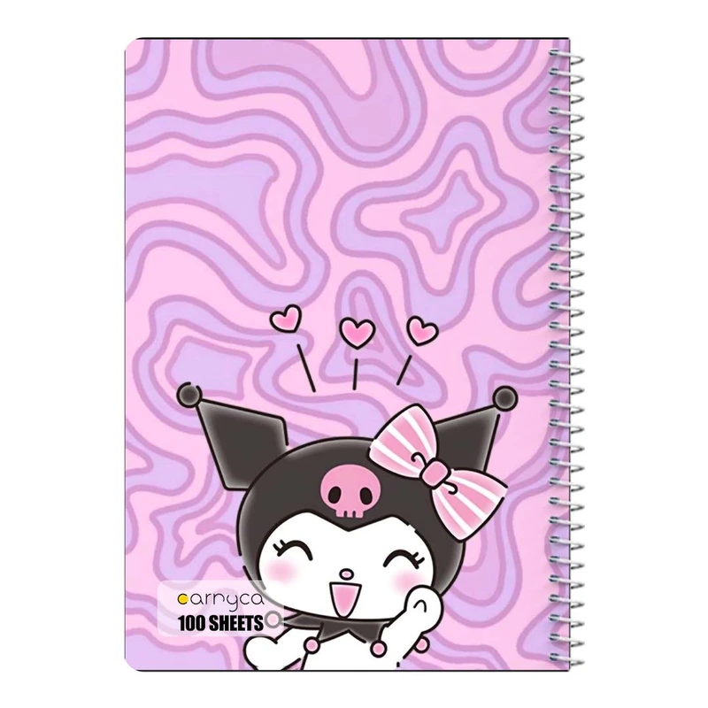 دفتر مشق 100 برگ سیمی کارنیکا طرح مای ملودی و کورومی My Melody & Kuromi کد 86300