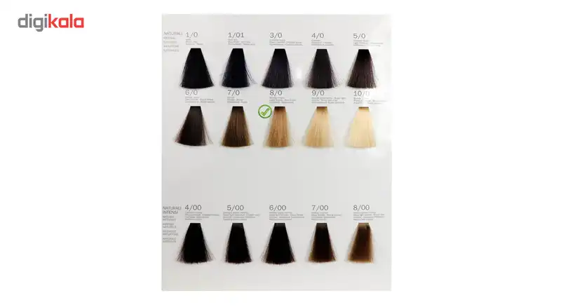 رنگ مو فشینلی سری Natural مدل بلوند زيتوني متوسط شماره 8.0