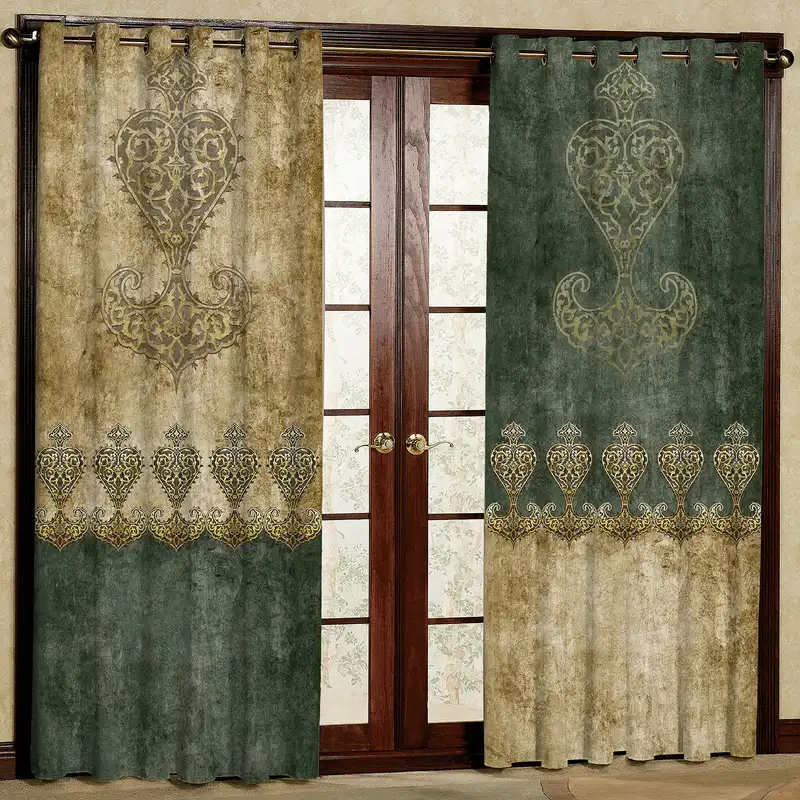 پرده مدل طرح دار مخمل پانچی کد 1067L سایز 140x280 سانتی متر