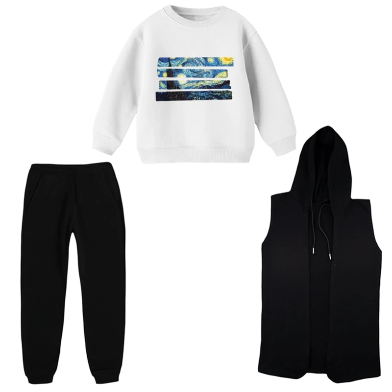 ست 3 تکه لباس راحتی بچگانه مدل شب پر ستاره کد 4