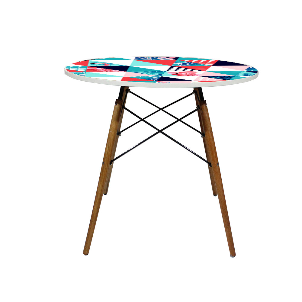 میز ناهارخوری مدل گرد طرح تروپیکال کد GL-08