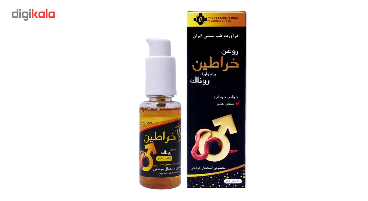 روغن حجم دهنده موضعی روناک مدل خراطین حجم 30 میلی لیتر