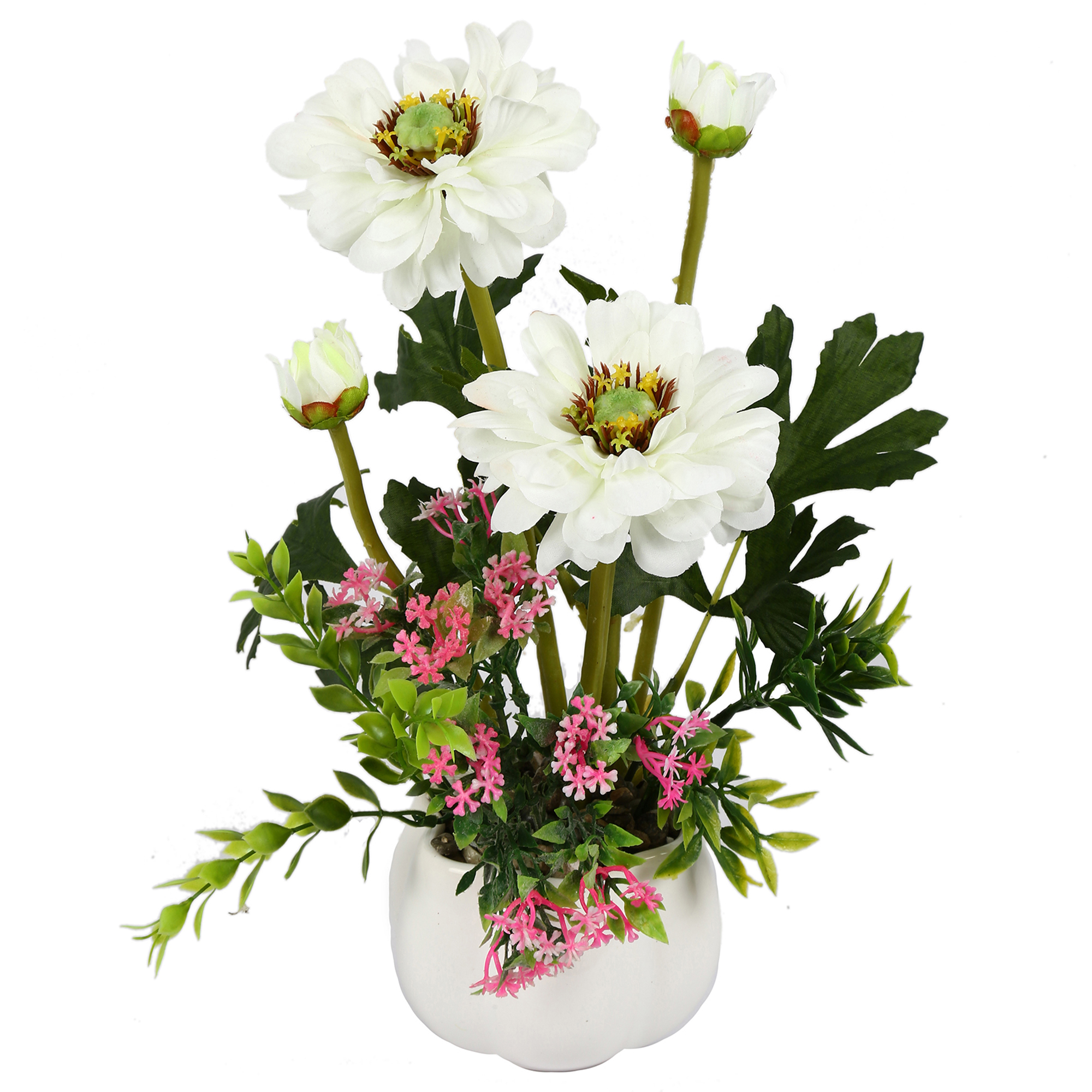 گلدان دکوری به همراه گل مصنوعی هومز مدل 50056