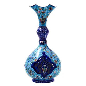 گلدان میناکاری مسی رستا طرح فانتزی 149-12-102 ارتفاع 22 سانتی متر