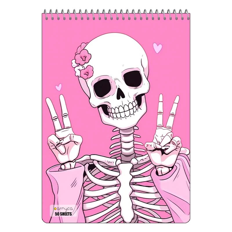 دفتر نقاشی 50 برگ سیمی کارنیکا طرح اسکلت Skeleton کد 37121