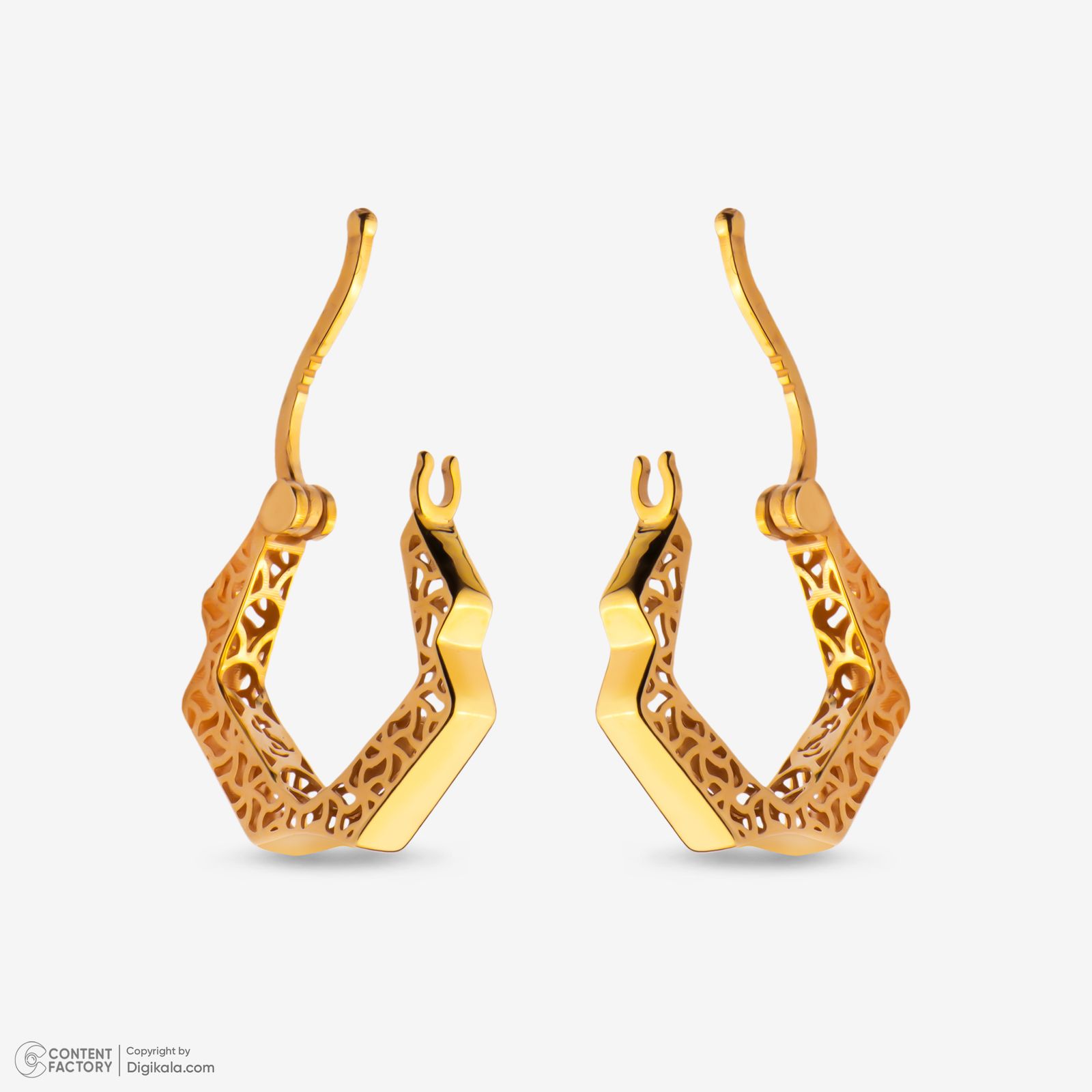 گوشواره کلیپسی طلا 18 عیار زنانه گلدم مدل E247002 -  - 4