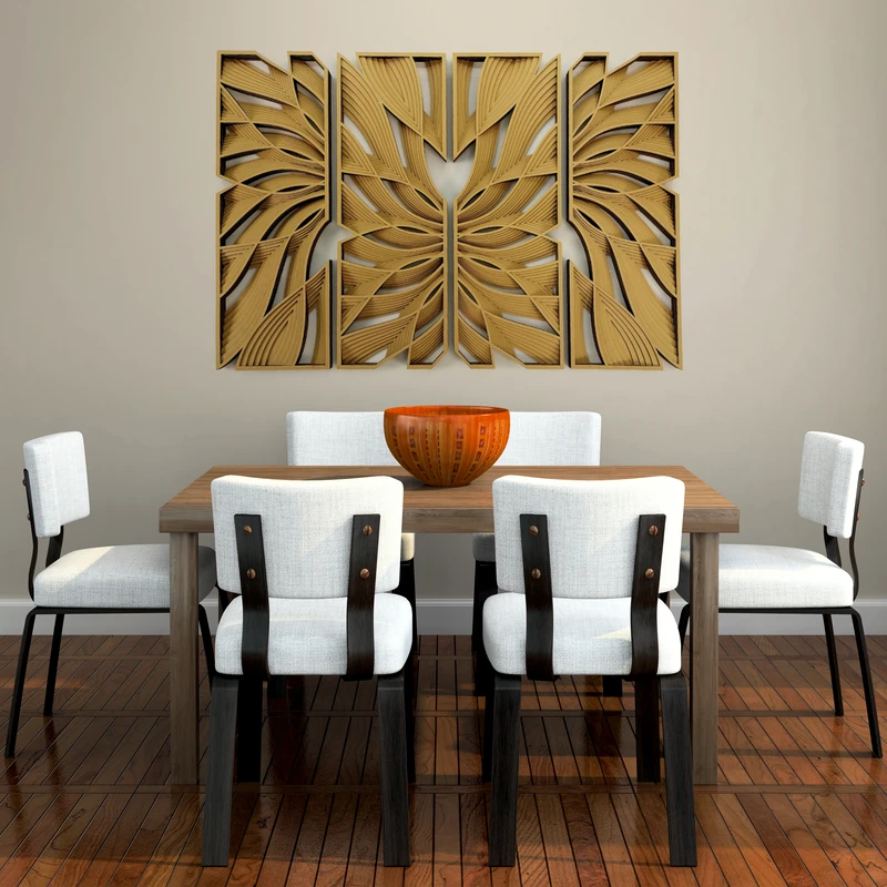 دیوار کوب مدل برجسته کد 3D-130x85 مجموعه 4 عددی