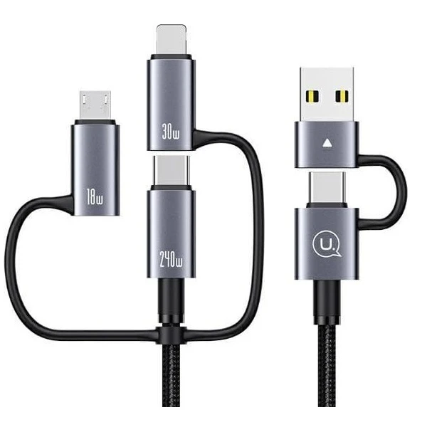 کابل تبدیل Usb/Usb-c به Microusb/لایتنینگ/Usb-c یوسمز مدل sj737 طول 1.2 متر