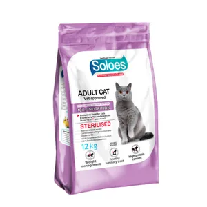 غذا خشک گربه بالغ سولواس مدل عقیم شده طعم مرغ وزن 12 کیلو گرم