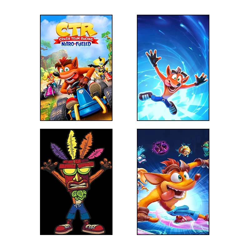تابلو شاسي کارنيکا طرح کرش بندیکوت Crash Bandicoot کد 12071 مجموعه 4 عددی