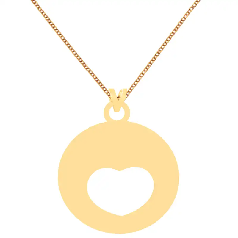 گردنبند طلا 18 عیار زنانه کرابو طرح قلب و قاب مدل Kr7177