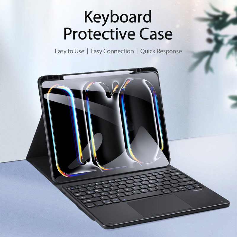 کیف کلاسوری کیبورد دار دوکس دوکیس مدل TK مناسب برای تبلت اپل iPad Pro 13 (2024)