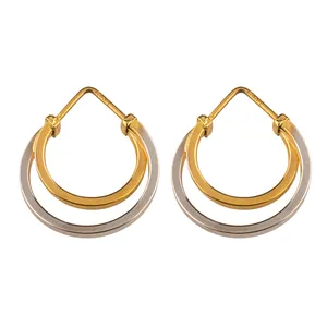 گوشواره طلا 18عیار گالری طلاچی مدل دو حلقه
