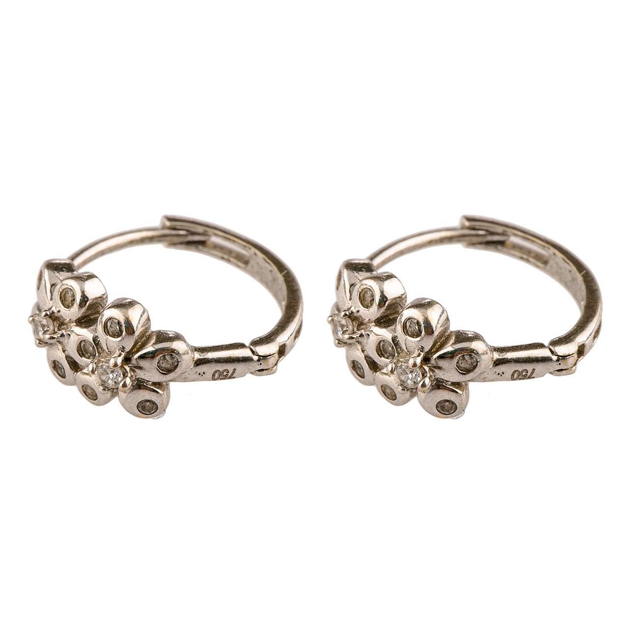 گوشواره طلا 18عیار گالری طلاچی مدل حلقه ای گل