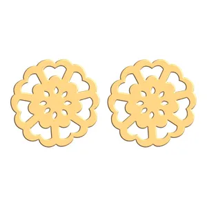 گوشواره طلا 18 عیار زنانه فرشته مدل اسلیمی WEL-000078