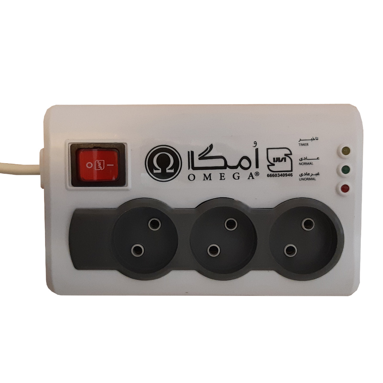چند راهی برق و محافظ امگا مدل P3100