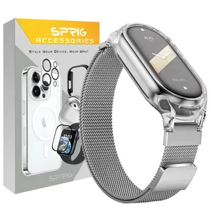 بند اسپریگ مدل Milanese Clear Guard مناسب برای ساعت هوشمند شیائومی Mi band 9