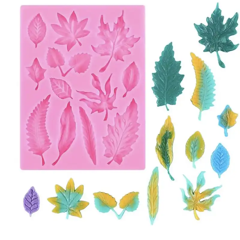 قالب شکلات مدل مالد فوندانت طرح مولد برگ متنوع کد M12