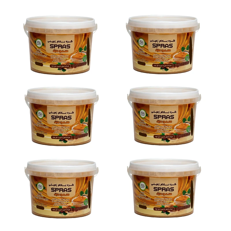 کره بادام زمینی رژیمی ساده اسپراس - 250 گرم بسته 6 عددی