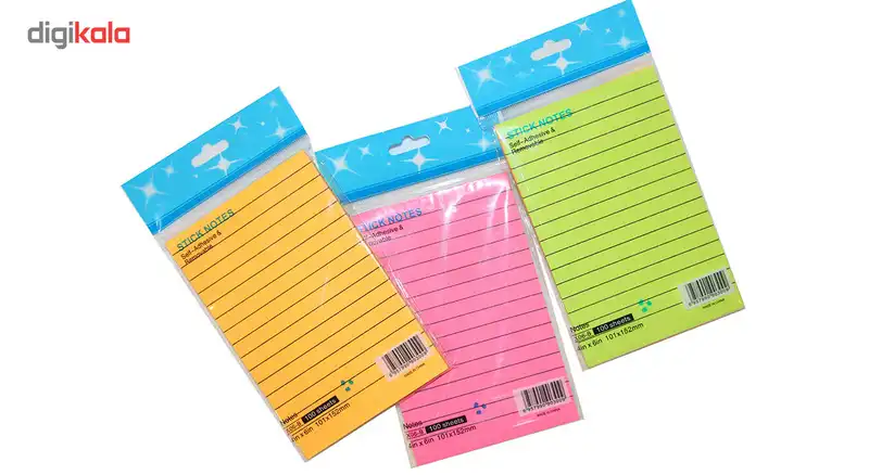 کاغذ یادداشت چسب دار استیک نوت خط دار 100برگ