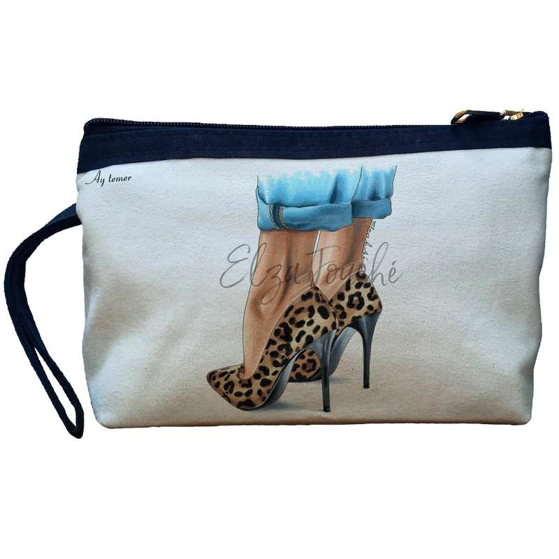 کیف لوازم آرایش زنانه آی تمر مدل کفش پلنگی کد 269