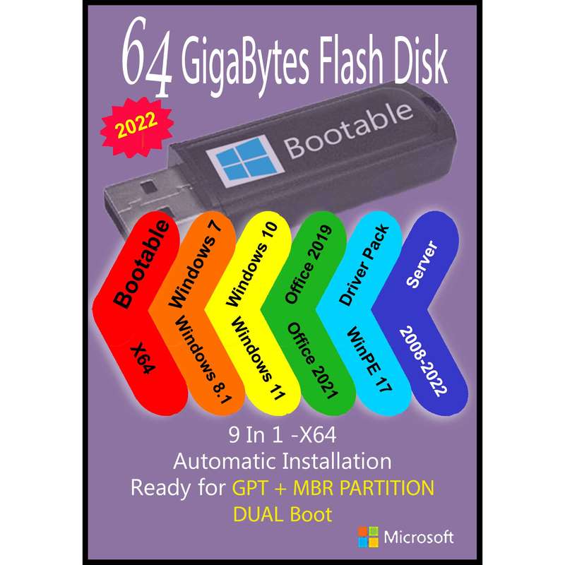 سیستم عامل Windows 7 8.1 10 11 Pro Server DC X64 - 9 In 1 - Driver Pack - Office 2019 - 2021 Pro Plus نشر مایکروسافت سیستم عامل Windows 7 8.1 10 11 Pro Server DC X64 - 9 In 1 - Driver Pack - Office 2019 - 2021 Pro Plus نشر مایکروسافت