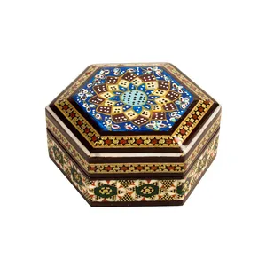 جا سکه ای خاتم کاری طرح شمسه تذهیب کد 6-1