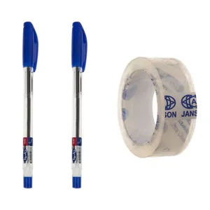 خودکار مدل شقایق 102 بسته 2 عددی به همراه چسب نواری