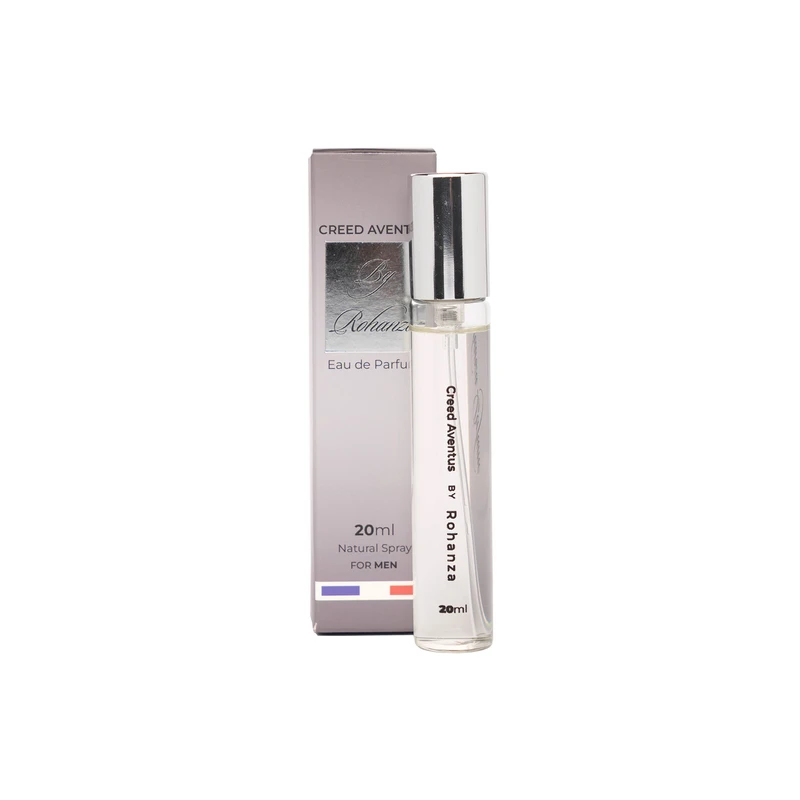 عطر جیبی مردانه روهانزا  مدل Creed Aventus با رایحه خنک و چوبی حجم 20 میلی‌لیتر